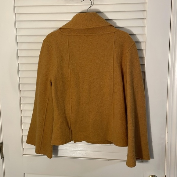 DM New York Vintage Mustard Wool Double Breasted Cropped Wide Sleeve Jacket - Picture 10 of 12
